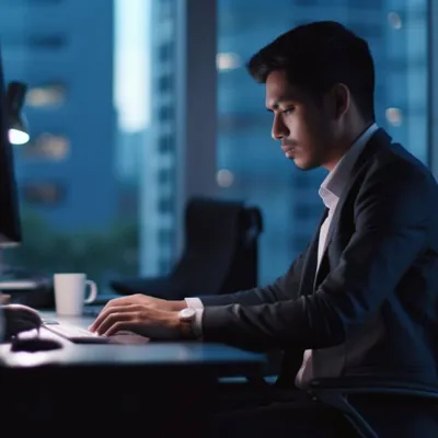Office staff working at a computer